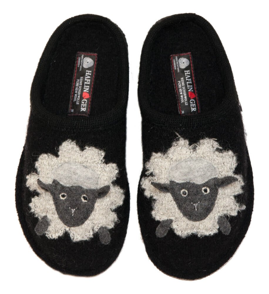 Lamby | Wool | Black - Slipper - Haflinger