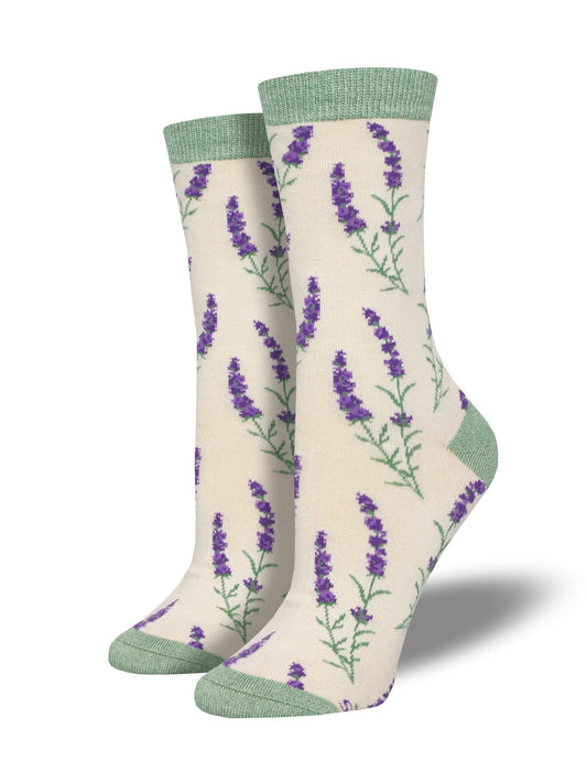 Lovely Lavender | Bamboo | Ivory Heather - Socks - Socksmith