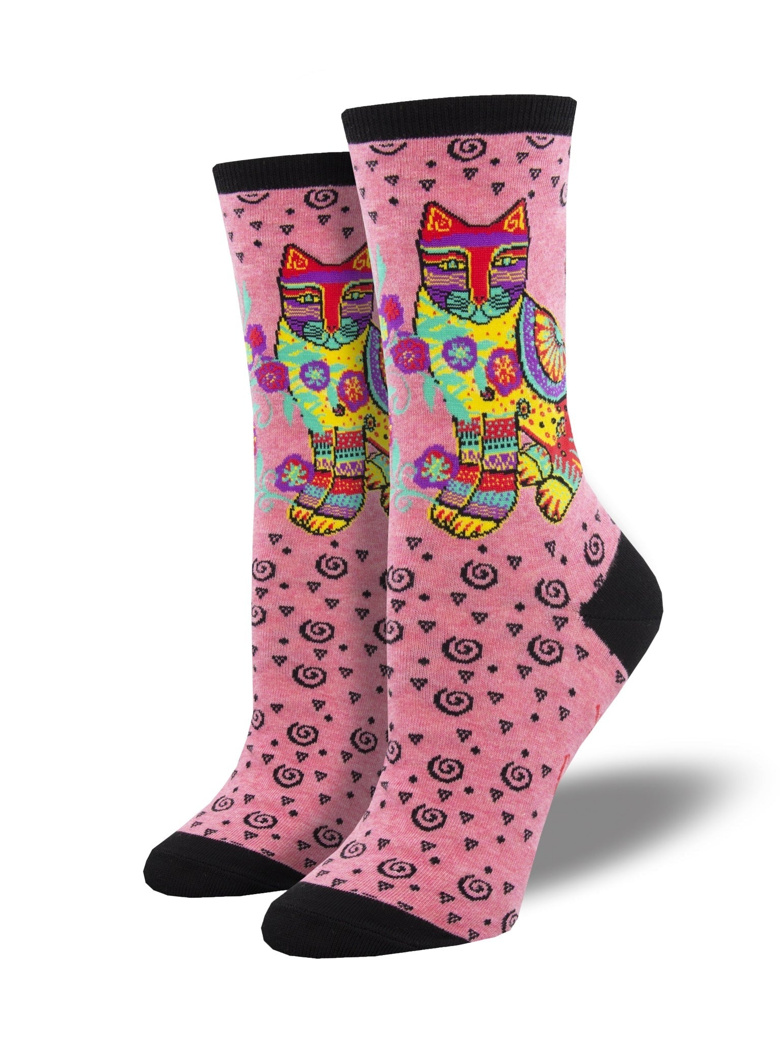 Maya Cat - Laurel Burch | Pink Heather - Socks - Socksmith