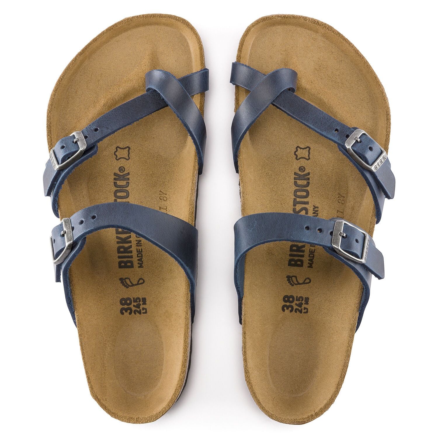 Birkenstock mayari oiled cheap leather blue