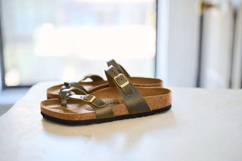 Mayari | Oiled Leather | Green Olive - Sandals - Birkenstock