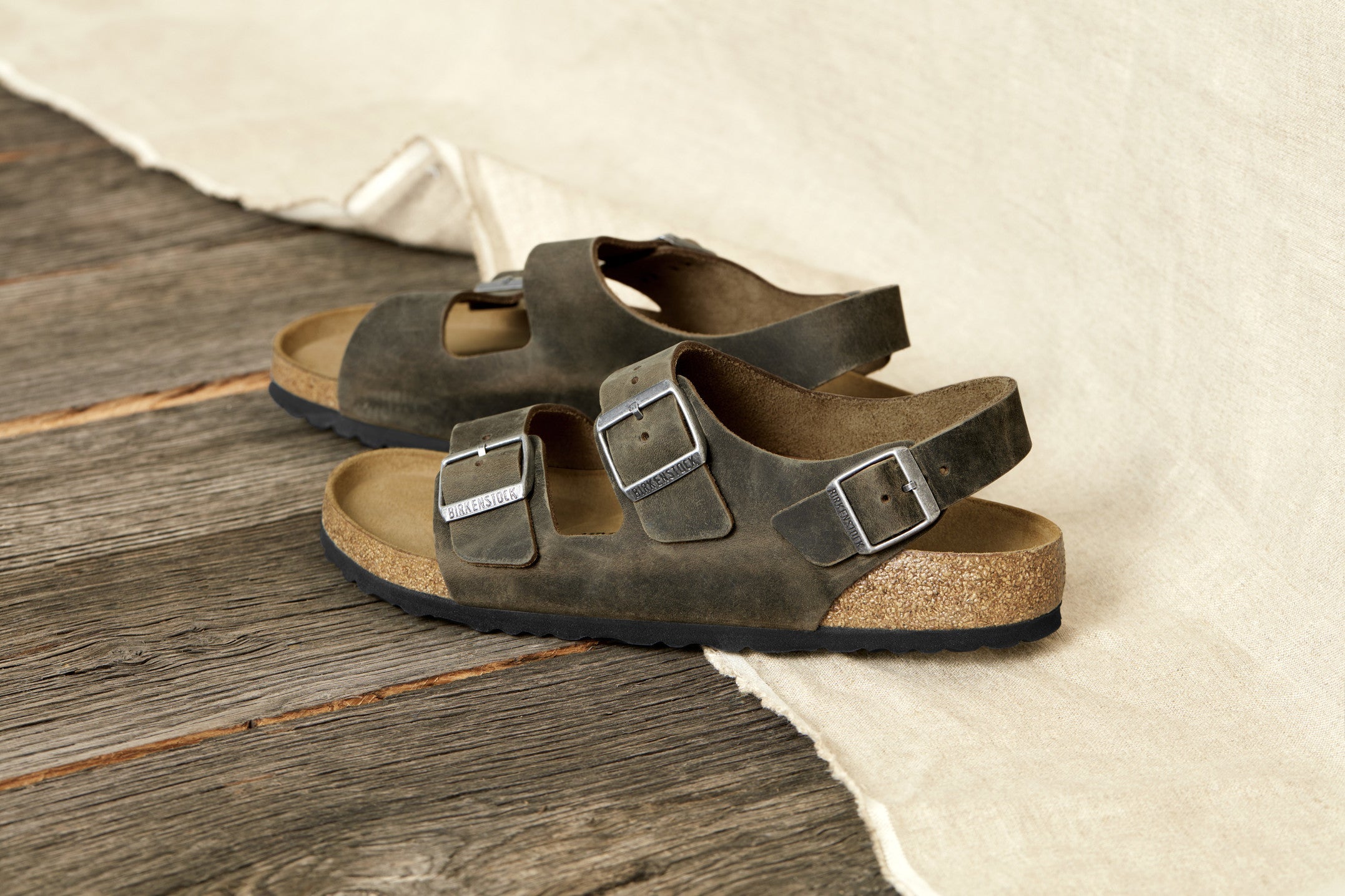 Milano oiled cheap leather birkenstock