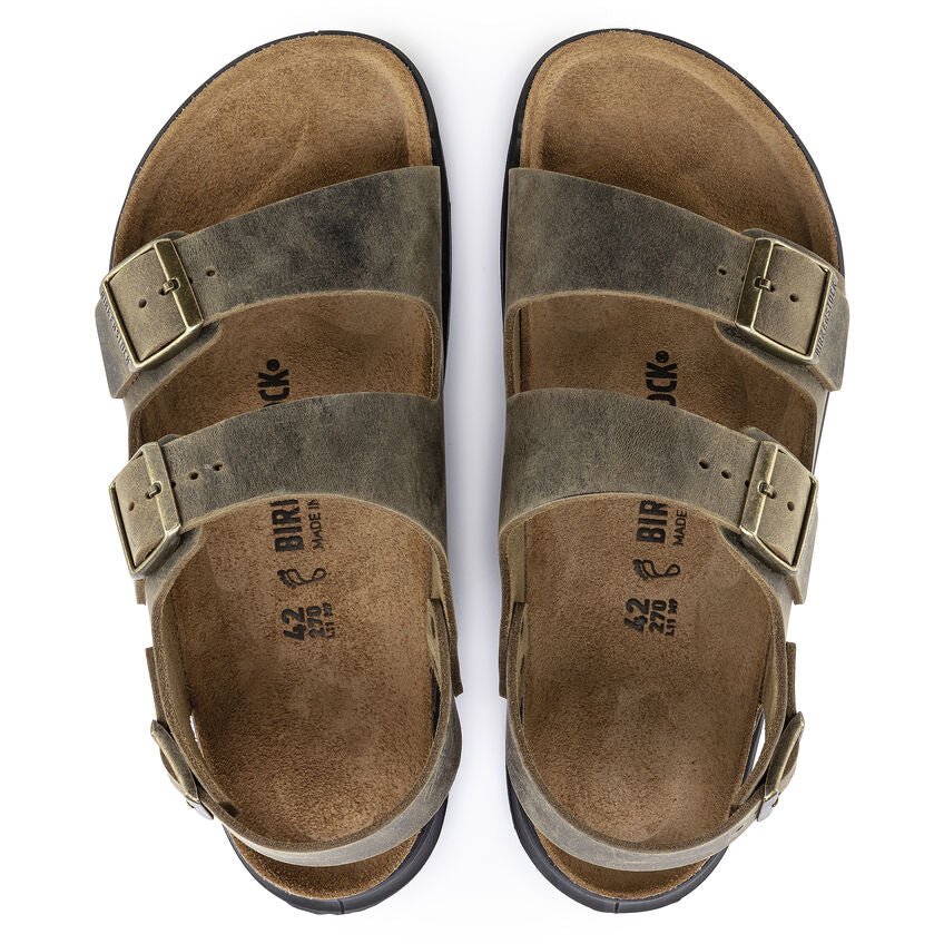 Milano Rugged | Oiled Leather | Faded Khaki - Sandals - Birkenstock