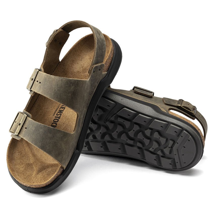 Milano Rugged | Oiled Leather | Faded Khaki - Sandals - Birkenstock