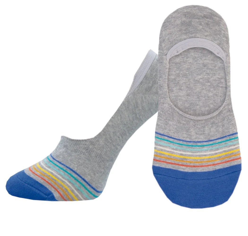 Multi Stripe | No-Show Liner | Gray Heather - Socks - Socksmith
