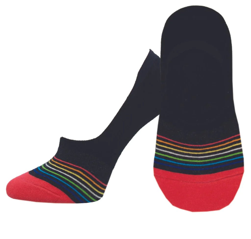 Multi-Stripe No-Show Liner | Women | Black - Socks - Socksmith