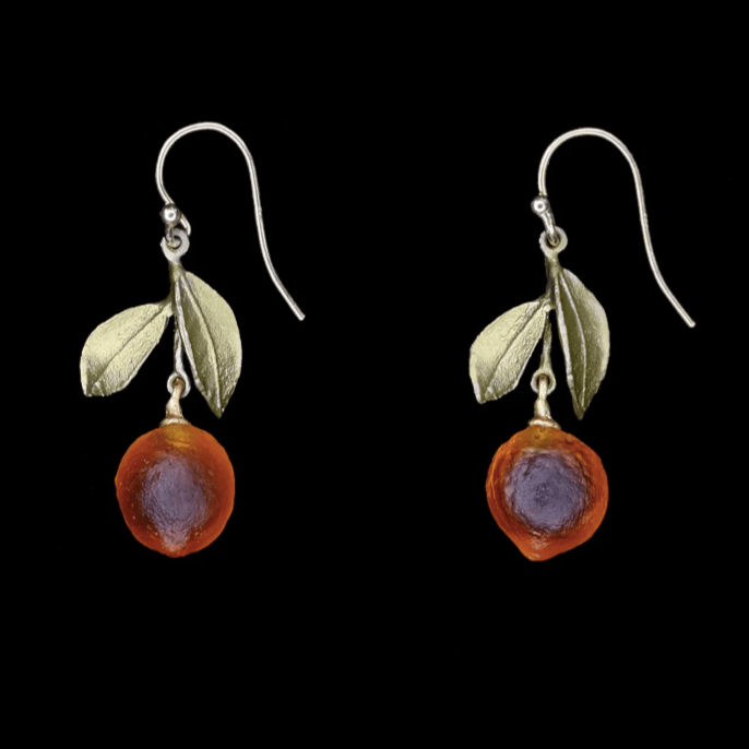 Orange Drop Leaf | Wire Earring | Bronze - Earring - Michael Michaud