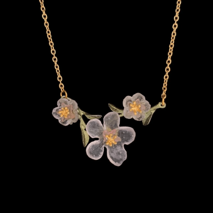 Peach Blossom | Bar Pendant Necklace | Bronze/ Cast Glass - Necklace - Michael Michaud