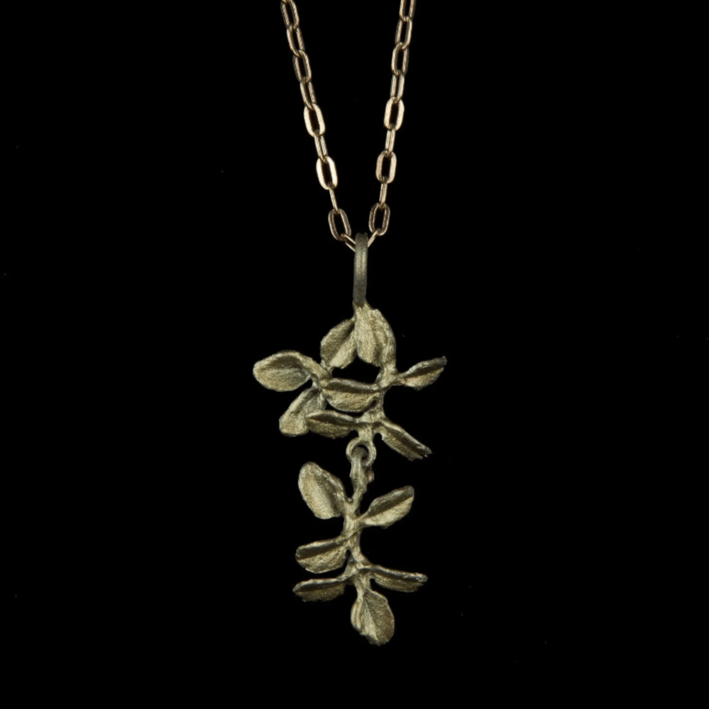 Petite Herb: Thyme | 16" Pendant Necklace | Bronze - Necklace - Michael Michaud