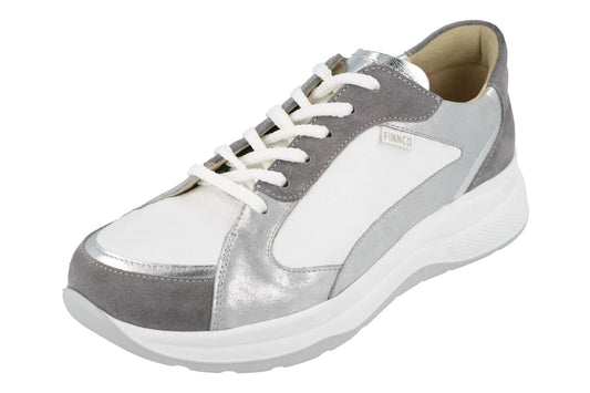 Piccadilly Trandline | Mouse/Argento/Weiss/Silber Soft/Slide/Nappa/Linola - shoe - Finn Comfort