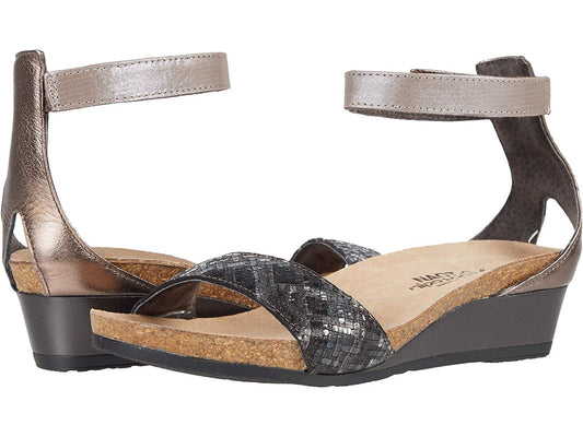 Pixie | Leather | Mixed Metallic/ Radiant Copper/ Silver Threads - Sandals - Naot
