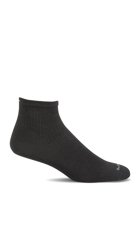 Plantar Ease Qtr II | Women | Black Solid - Socks - Sockwell