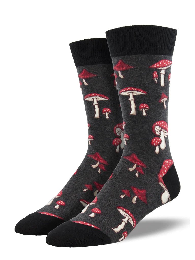 Pretty Fly for a Fungi | Men | Charcoal Heather - Socks - Socksmith