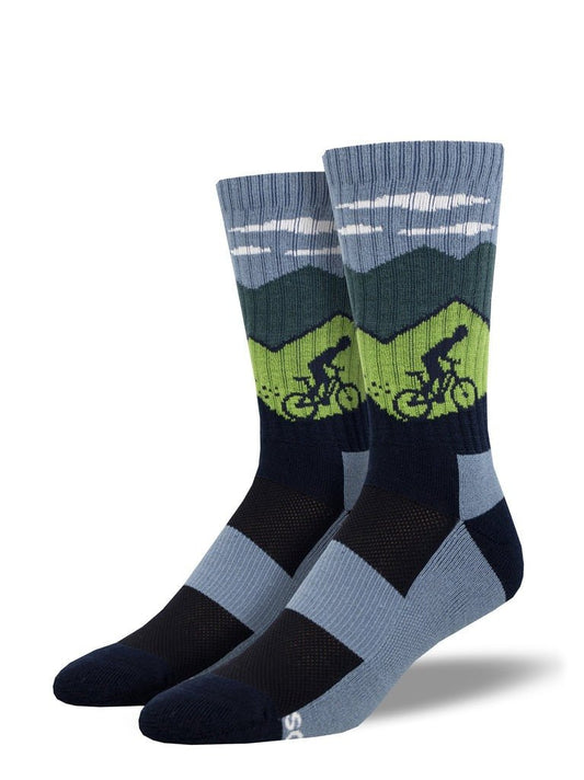 Ride On, Ride On | Wool | Men | Blue - Socks - Socksmith