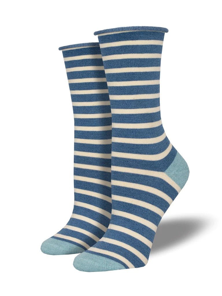 Sailor Stripe | Bamboo | Blue Heather - Socks - Socksmith