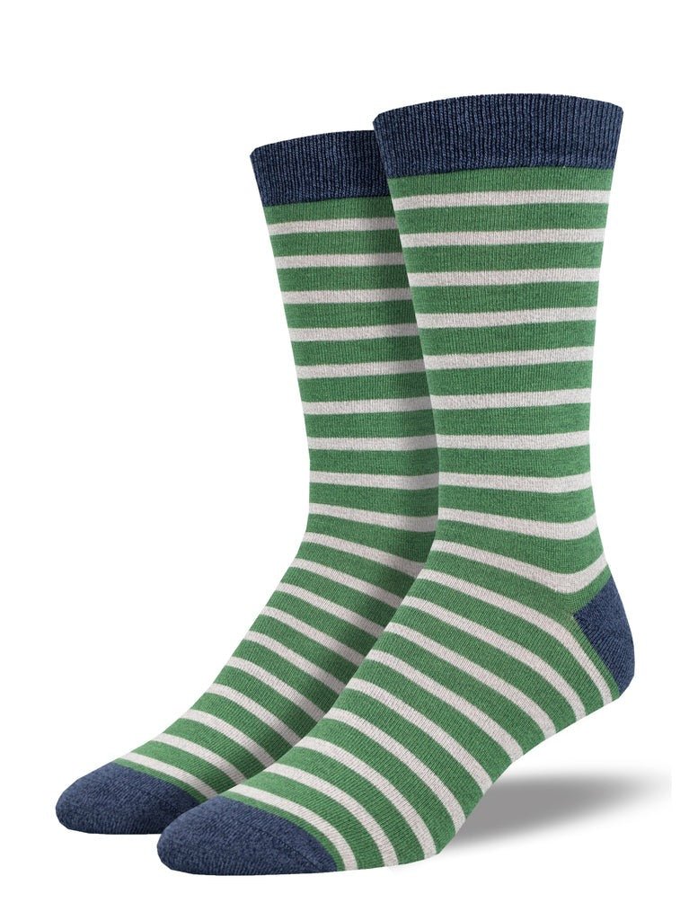 Sailor Stripe | bamboo | Men | Green/Gray - Socks - Socksmith