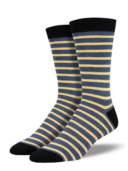 Sailor Stripe | Bamboo | Men | Navy/Gold - Socks - Socksmith