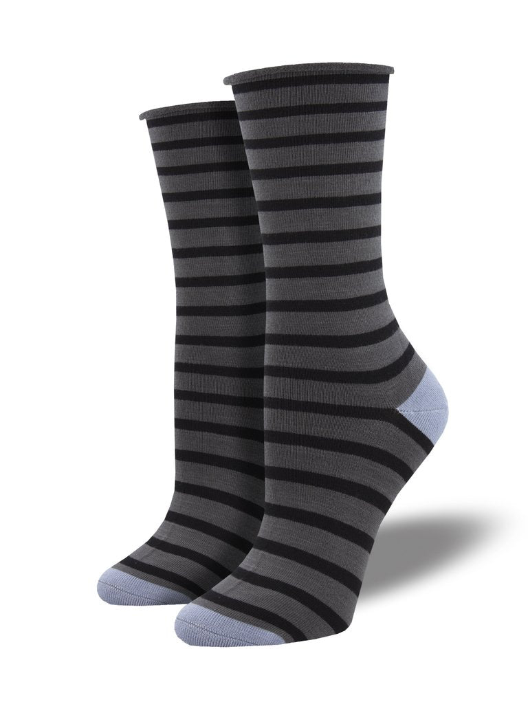 Sailor Stripe | Bamboo | Women | Charcoal - Socks - Socksmith