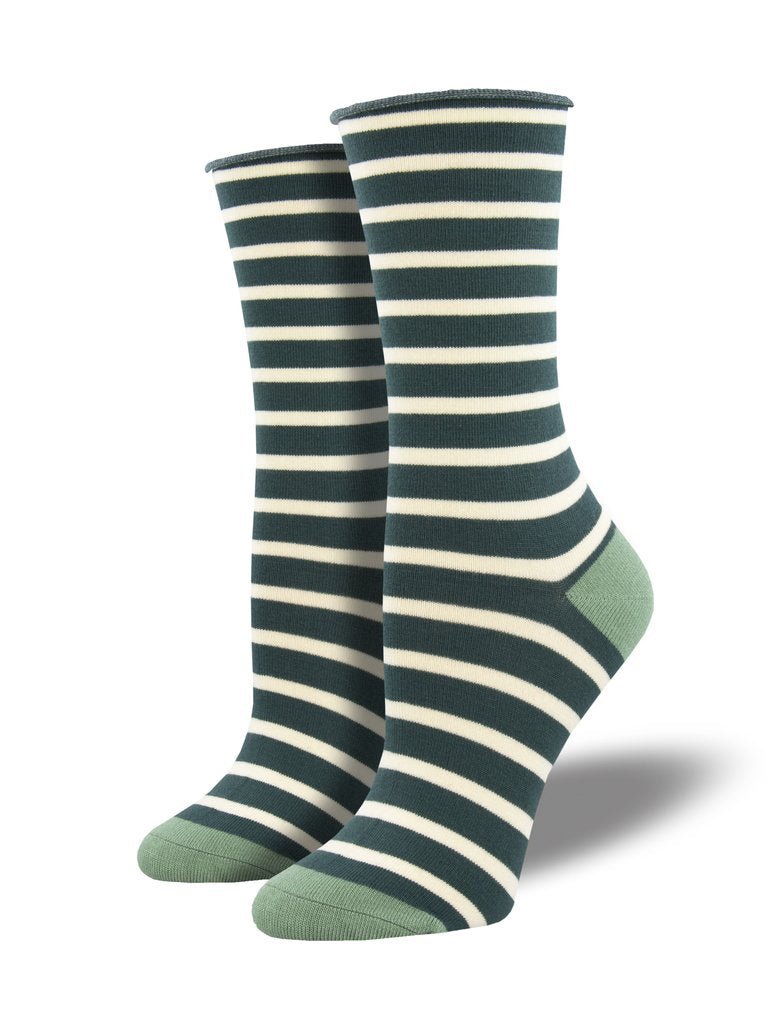 Sailor Stripe | Bamboo | Women | Green - Socks - Socksmith