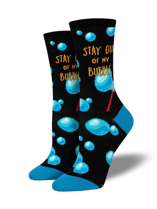 Stay Out Of My Bubble | Black - Socks - Socksmith