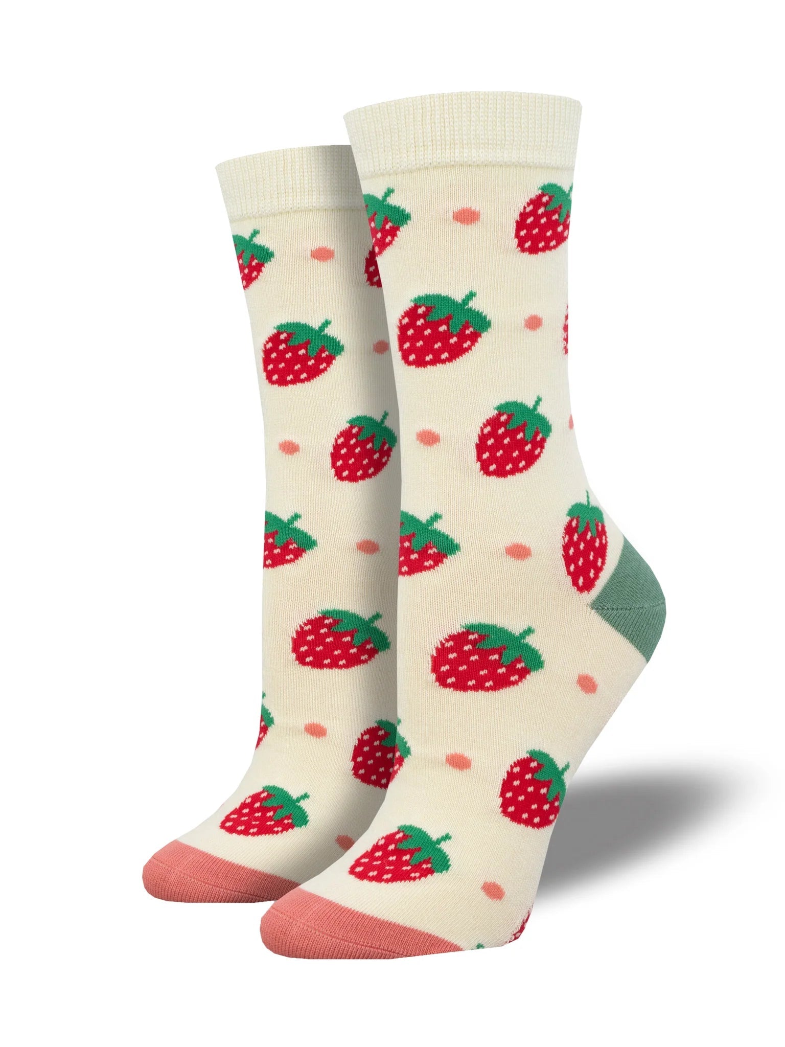 Strawberry Delight | Bamboo | Ivory - Socks - Socksmith