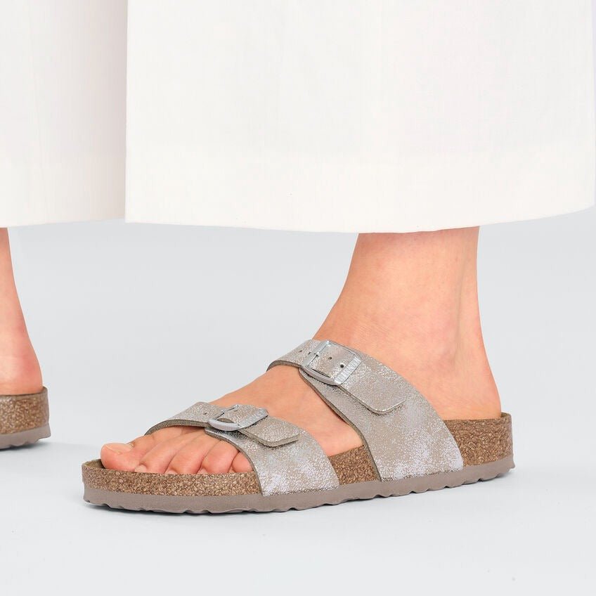 Sydney | Birkibuc | SYN Washed Metallic Silver - Sandals - Birkenstock