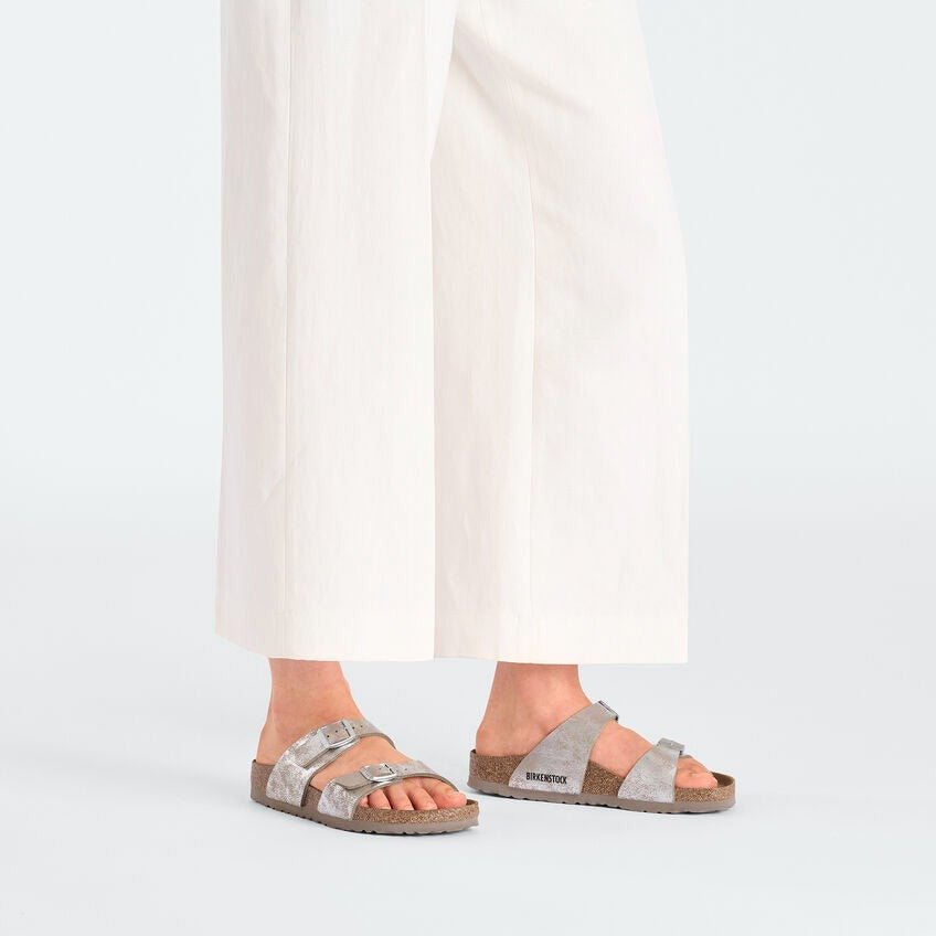 Sydney | Birkibuc | SYN Washed Metallic Silver - Sandals - Birkenstock