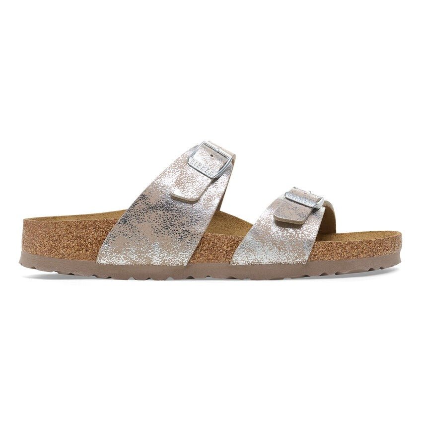 Sydney | Birkibuc | SYN Washed Metallic Silver - Sandals - Birkenstock