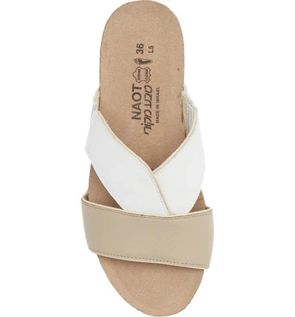 Tiara | Leather | Soft Beige/White - Sandals - Naot