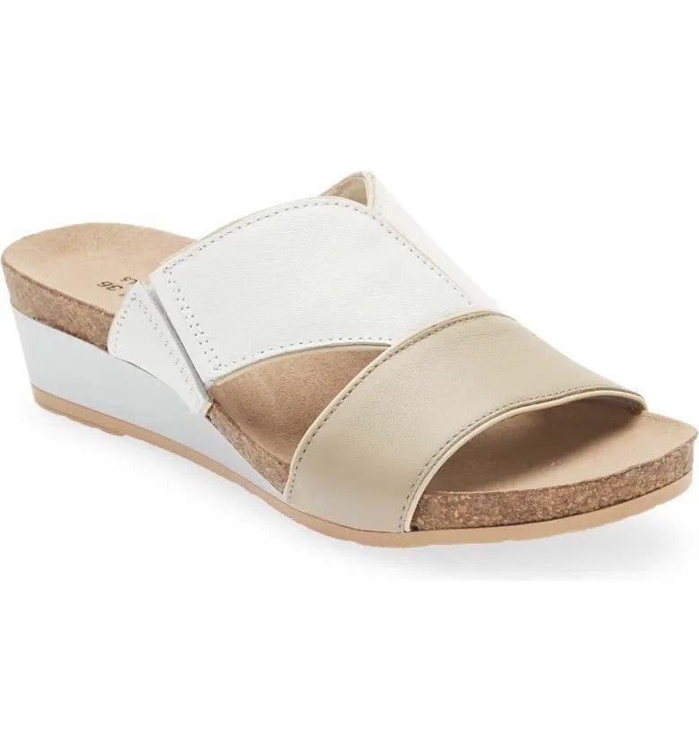 Tiara | Leather | Soft Beige/White - Sandals - Naot