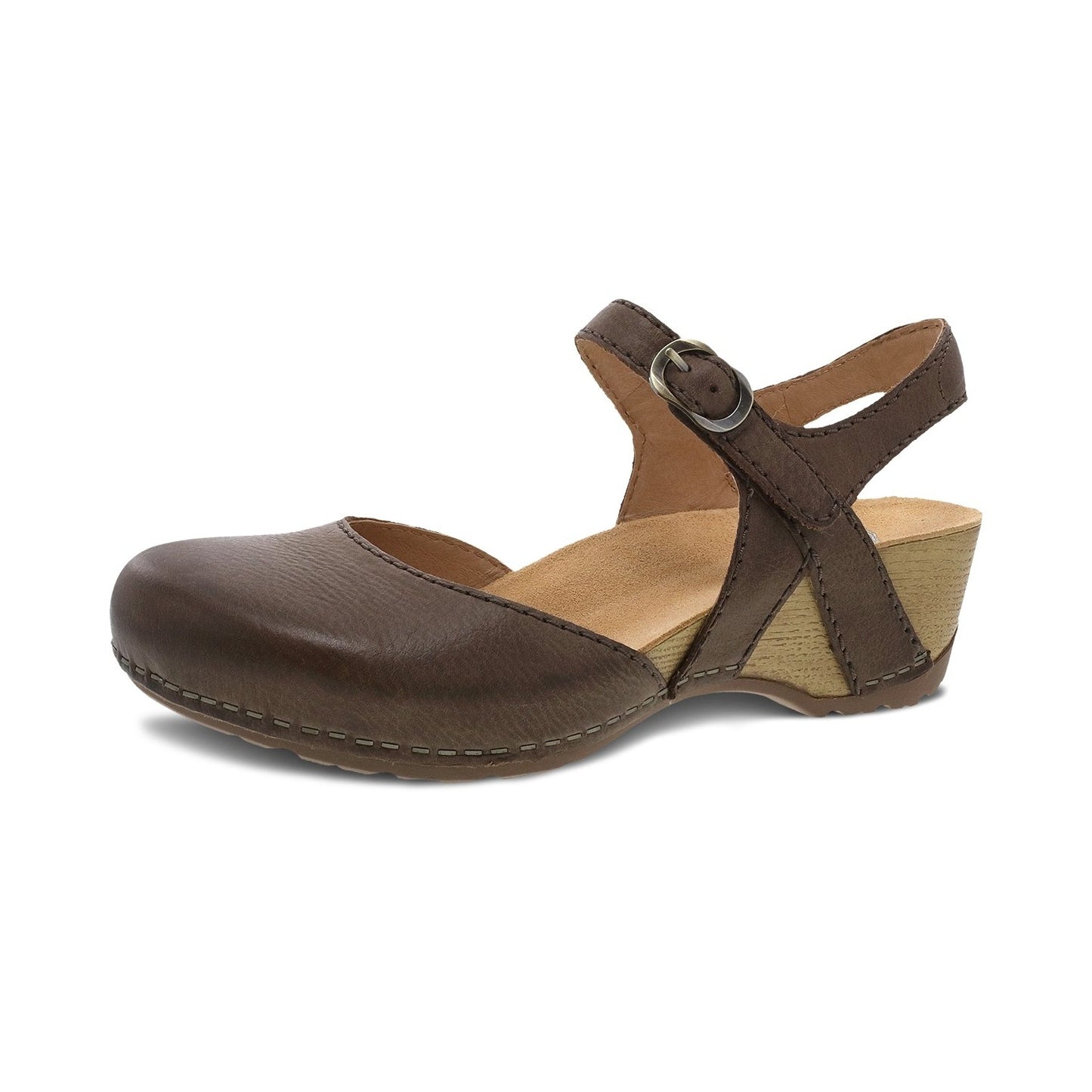 Tiffani | Milled Burnished Leather | Brown - shoe - Dansko