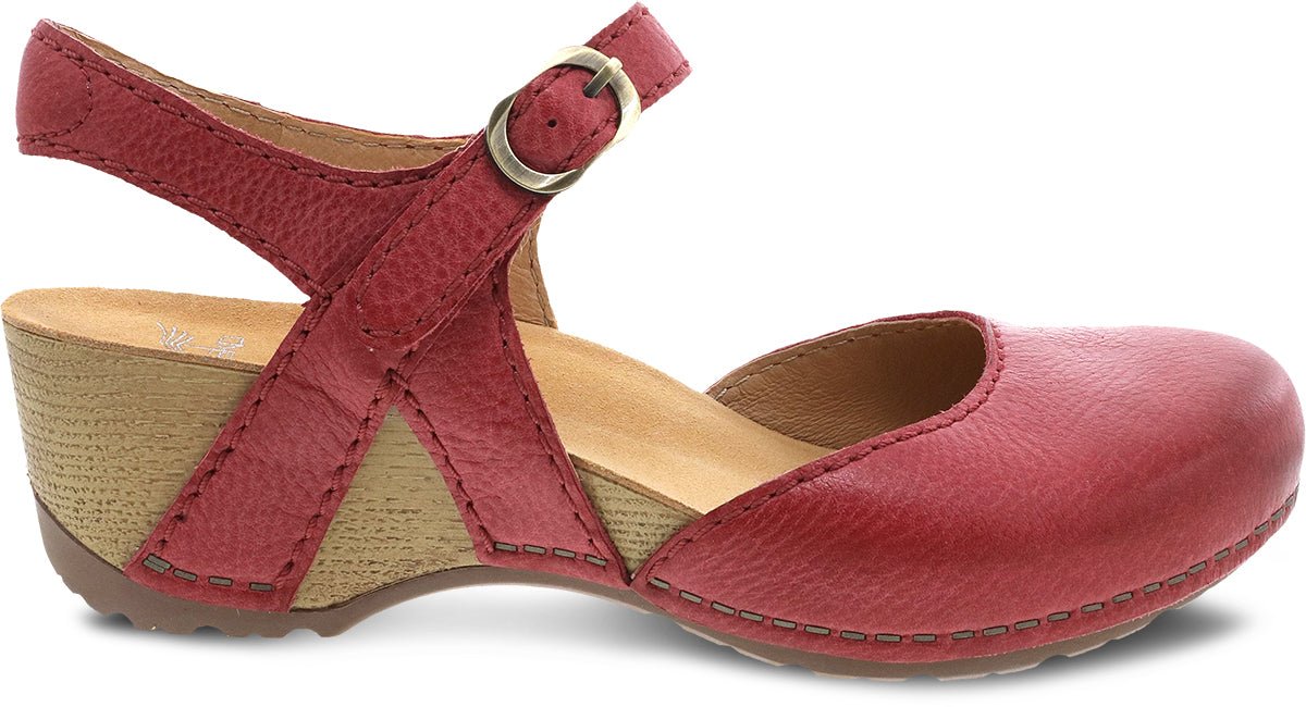 Tiffani | Milled Burnished Leather | Red - Shoes - Dansko