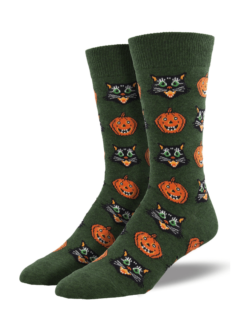 Vintage Halloween | Men | Green Heather - Socks - Socksmith