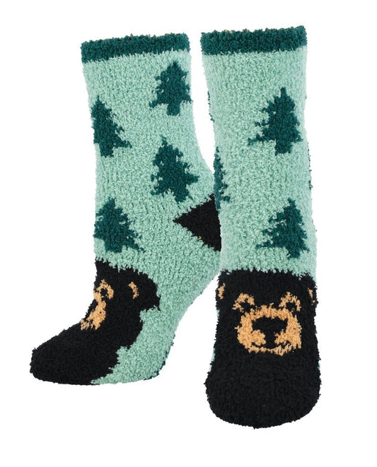 Warm & Cozy Beary Woodsy | Green - Socks - Socksmith
