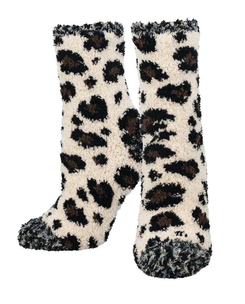 Warm & Cozy Fuzzy Leopard | Tan - Socks - Socksmith