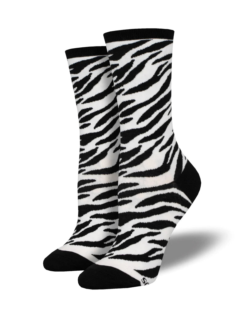 Zebra Print | White - Socks - Socksmith